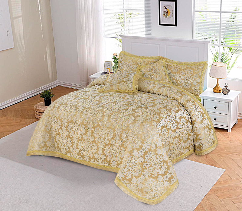 🌼 Soft Glow: Shinghai Light Yellow Bedsheet Set (4 pieces)