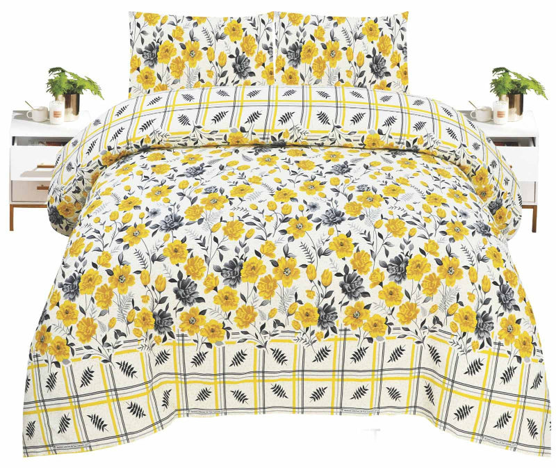 Yellow Floral Bedsheet