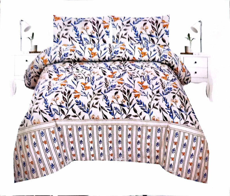 Blossom Breeze – Beige Floral King Bed Set