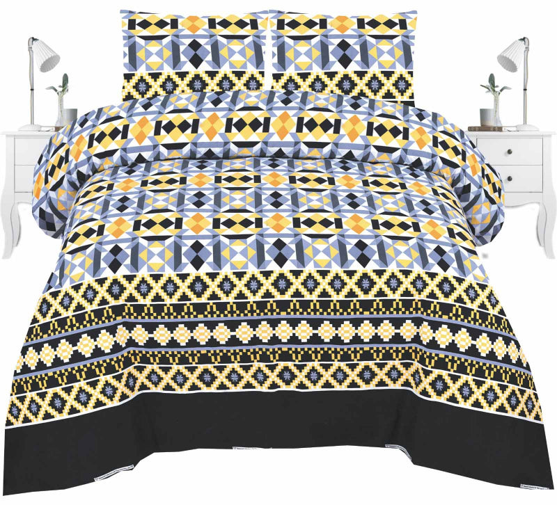 Bold Blocks – Blue & Black & Yellow King Bed Collection