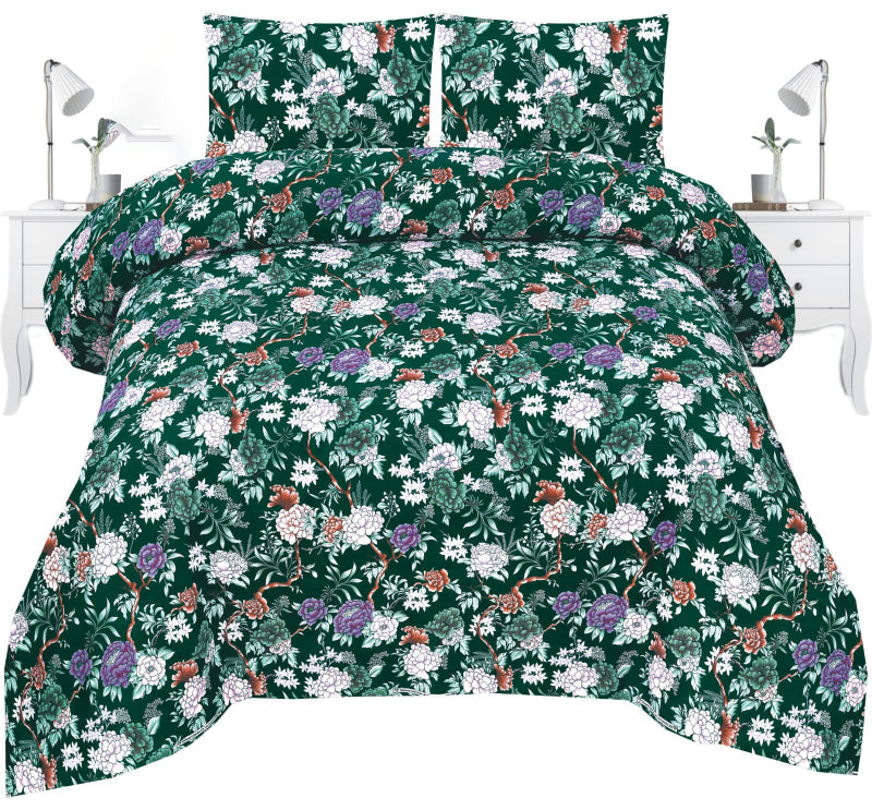 Zinc Floral Bedsheet – Vibrant Blooms on Bold Black
