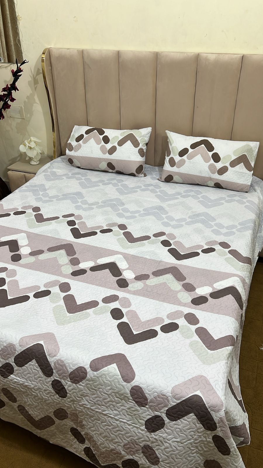 🌸 3 Piece Printed Comforter Set geometric