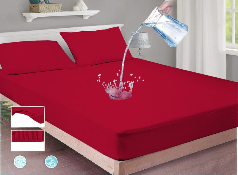 Crimson Guard – Red Fitted Waterproof Bedsheet
