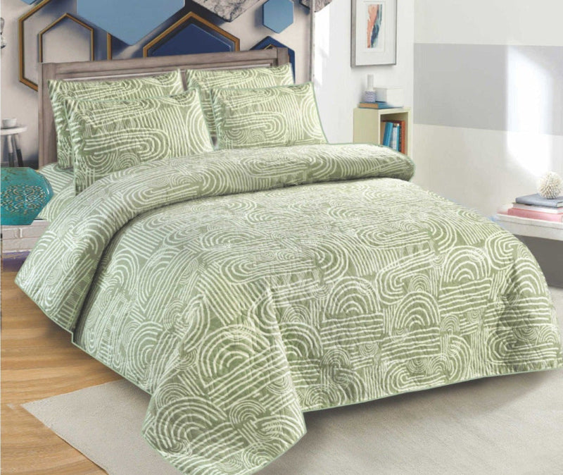 Sage Green-6 pcs luxury bedspread